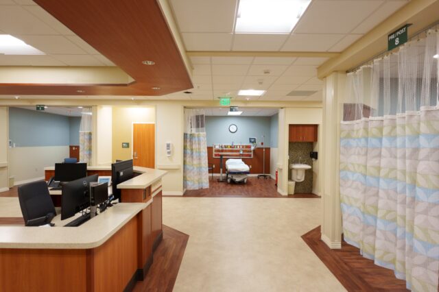Villages Hospital desk and hallway