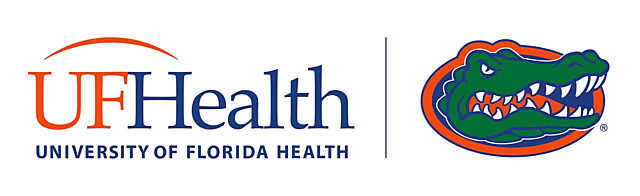 UF Health logo and University of Florida gator head logo