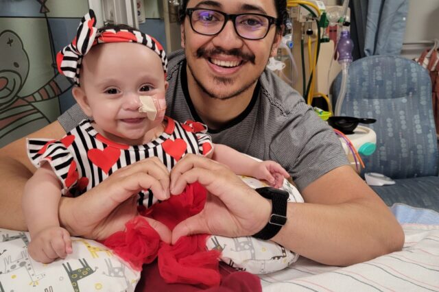 Pediatric cardiology patient with father
