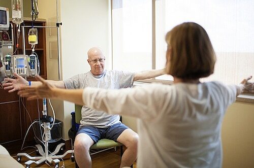 yoga with patient