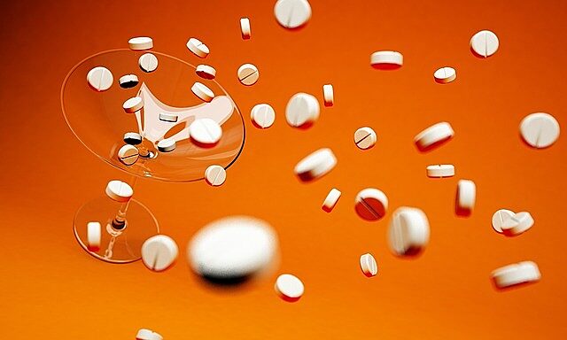 Pills scattered all over