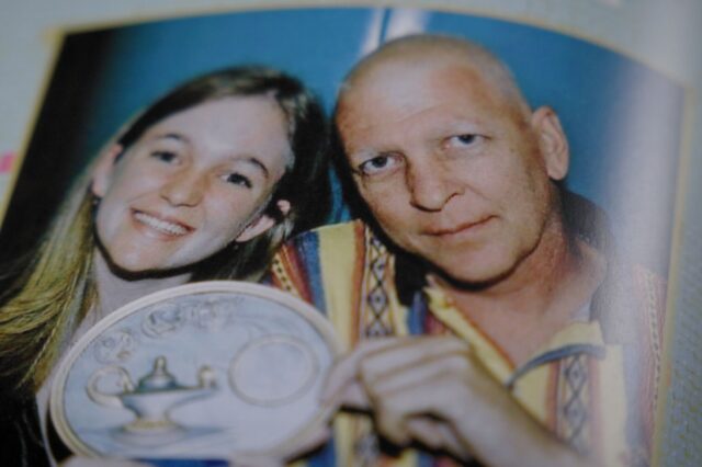 Sarah Wheeler and her father.