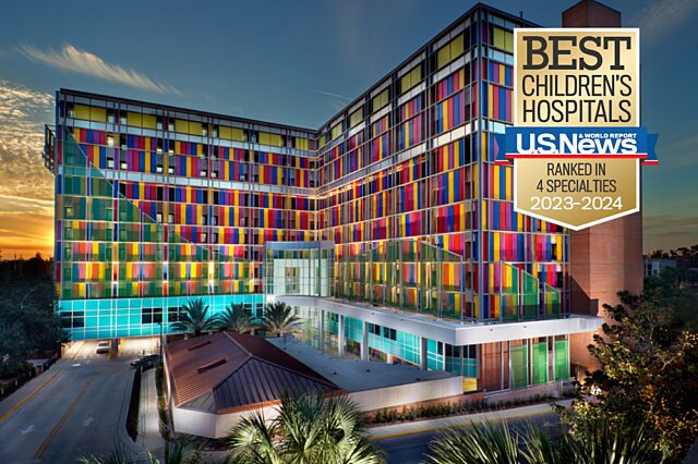 Shands Children's Hospital with 2023-24 badge