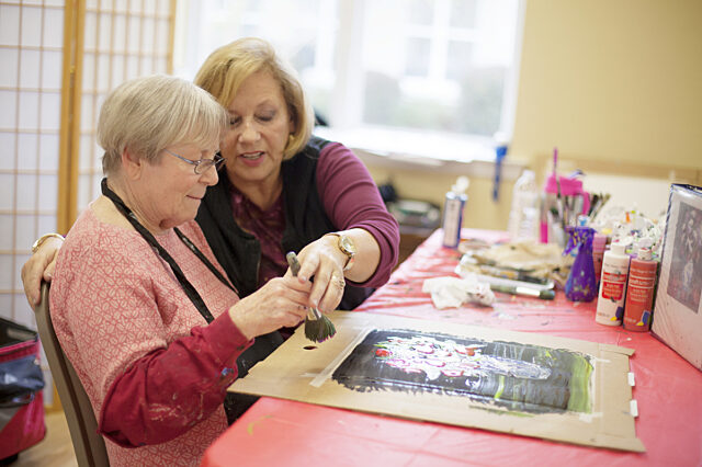 Seniors with Alzheimer’s paint works of art for auction