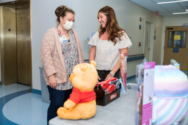 Donyia Sameck, right, at the UF Health Shands Children’s Hospital.