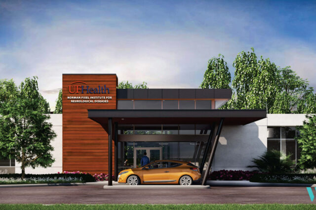 Rendering of the Norman Fixel Institute for Neurological Diseases at UF Health