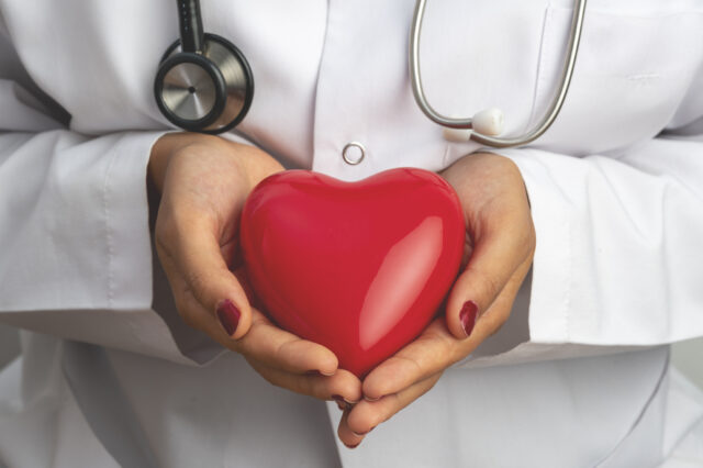Doctor holding a fake heart