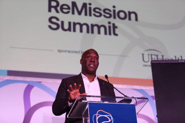 Dr. Duane Mitchell talks to the audience at the Remission Summit