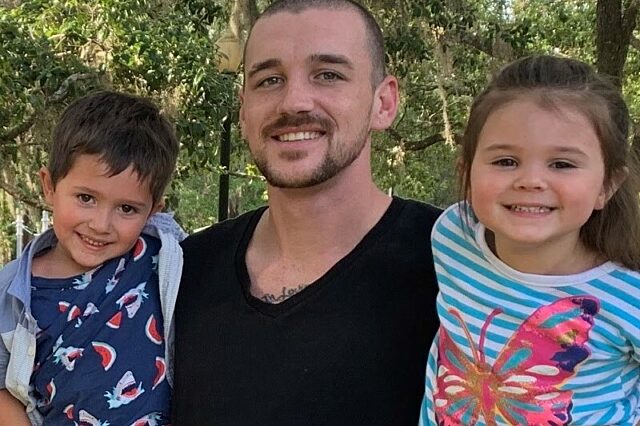 Zach Rabon with his kids