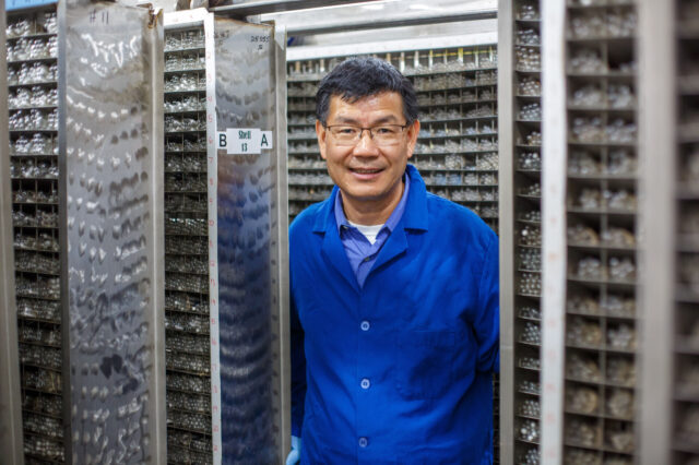 Chemistry professor Ben Shen, Ph.D., directs the Natural Products Discovery Center at The Herbert Wertheim UF Scripps Institute for Biomedical Innovation & Technology. The center holds one of the world's largest collections of microbial natural chemicals. Photo credit: Scott Wiseman