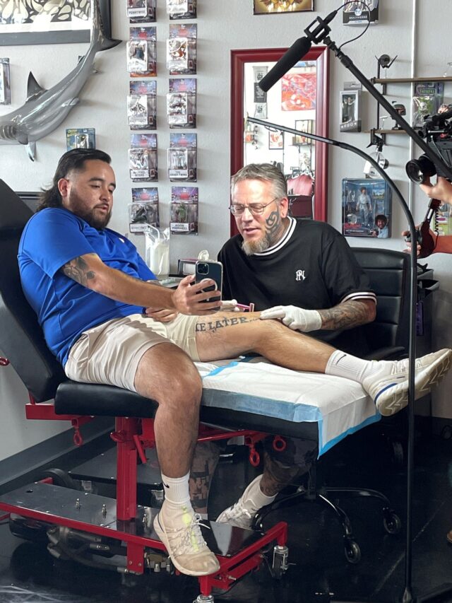 Matt getting a tattoo