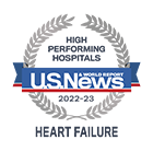 U.S. News & World Report High Performing Badge - Heart Failure 2022-2023