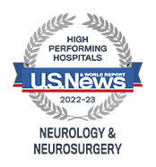 USNWR Badge - High Performing Hospitals Neurology and Neurosurgery, 2022-2023