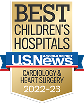 U.S. News & World Report pediatric cardiology and heart surgery badge