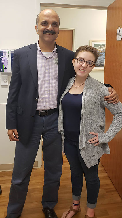 Brooklynn is seen with Dr. Giridhar Kalamangalam nearly five months after her temporal lobe resection. She has now been seizure-free for almost nine months.