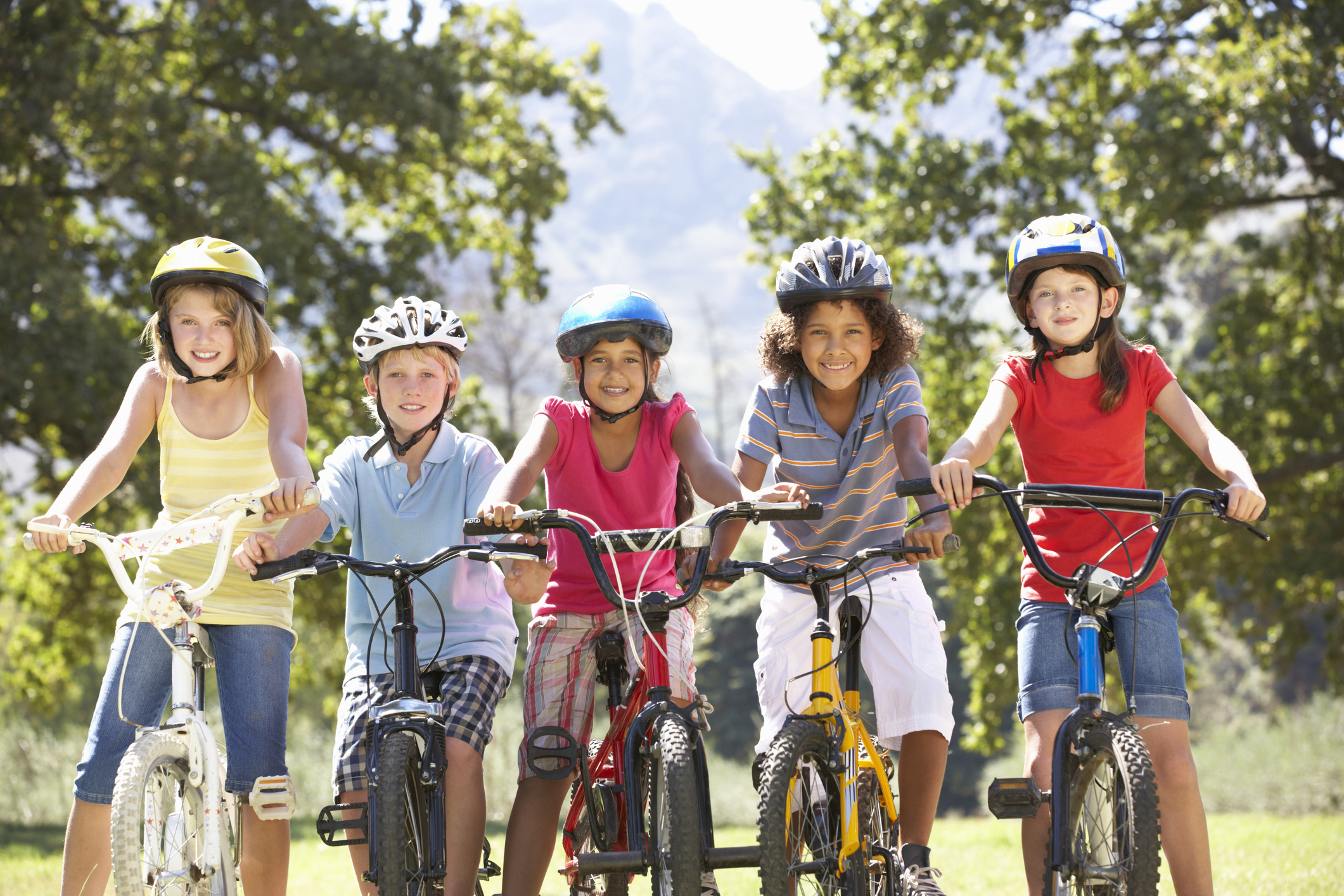 group of children on bicycles