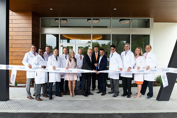 UF Health leadership and the Fixel family cut the ribbon on the new Norman Fixel Institute for Neurological Diseases at UF Health on June 19, 2019.