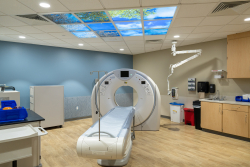 Patients can get a CT scan in the radiology area of UF Health Surgical Center – The Oaks. X-rays and MRIs are available elsewhere in the facility. (Jesse Jones/UF Health)