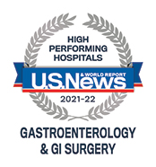 U.S.News & World Report High Performing Badge - Gastroentrerology & GI Surgery