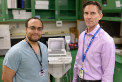Aspirin therapy has been studied by UF Health cardiologists Ahmed N. Mahmoud, M.D., left, and Anthony A. Bavry, M.D. 