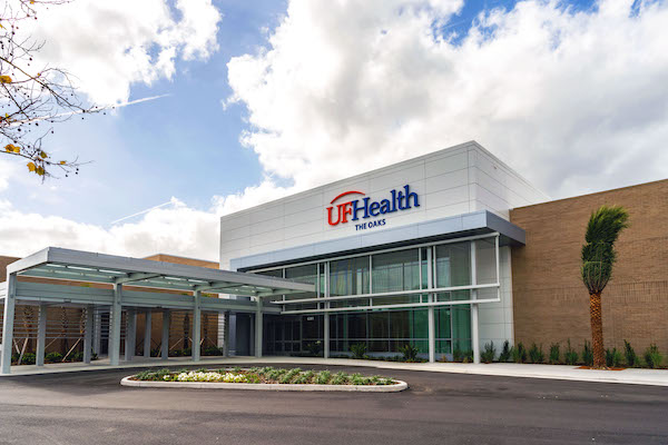 Exterior shot of UF Health Oaks