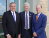 UF President Kent Fuchs, NIH Director Dr. Francis Collins, and senior vice president for health affairs at the University of Florida and president of UF Health David Guzick